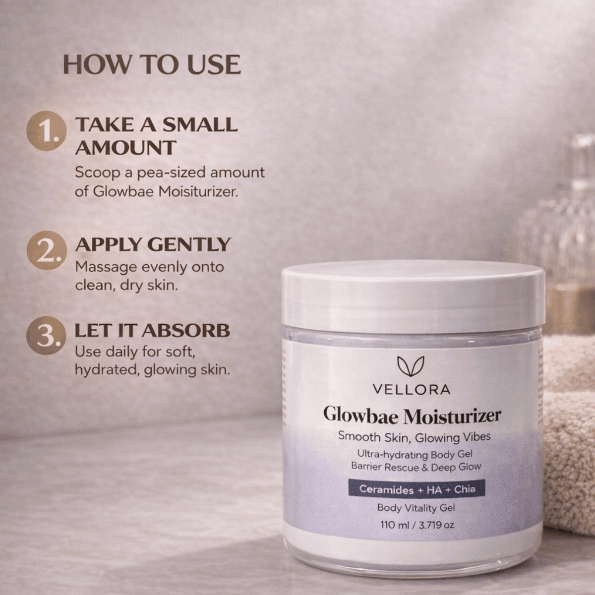 Glowbae Moisturizer – 110ml || Vellora