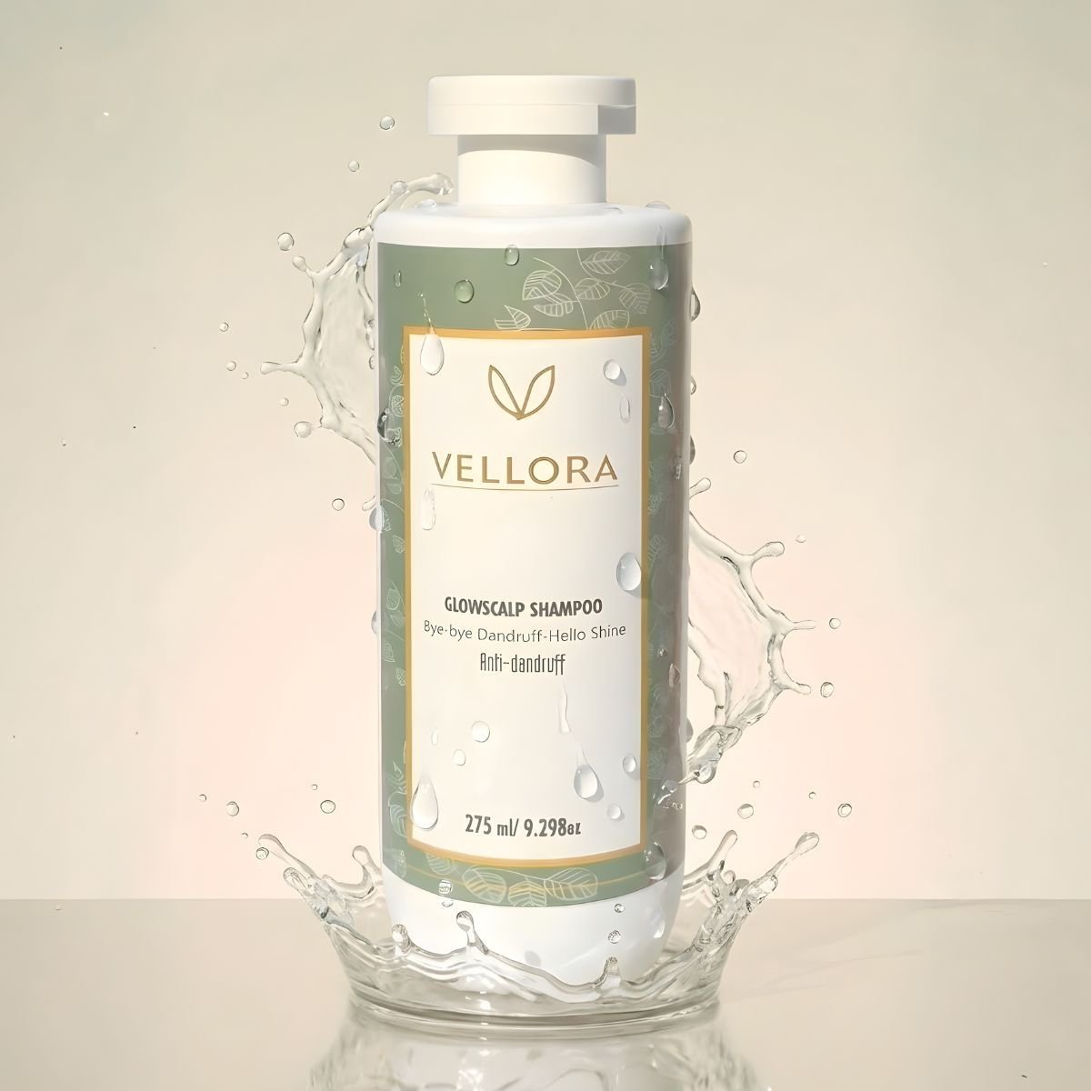 Vellora Glowscalp anti dandruff shampoo 275ml for clean scalp, dandruff control and healthy shiny hair