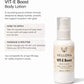 How to apply Vellora VIT-E Boost Body Lotion showing daily body care routine for smooth, hydrated, and glowing skin