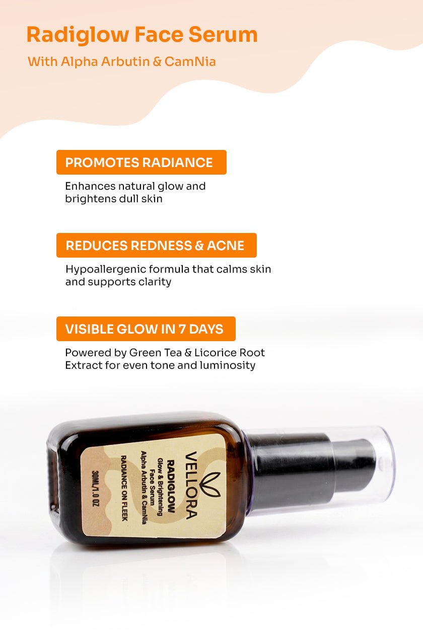 Radiglow Face Serum (Glowing Skin) with Alpha Arbutin & Camnia - 30ml
