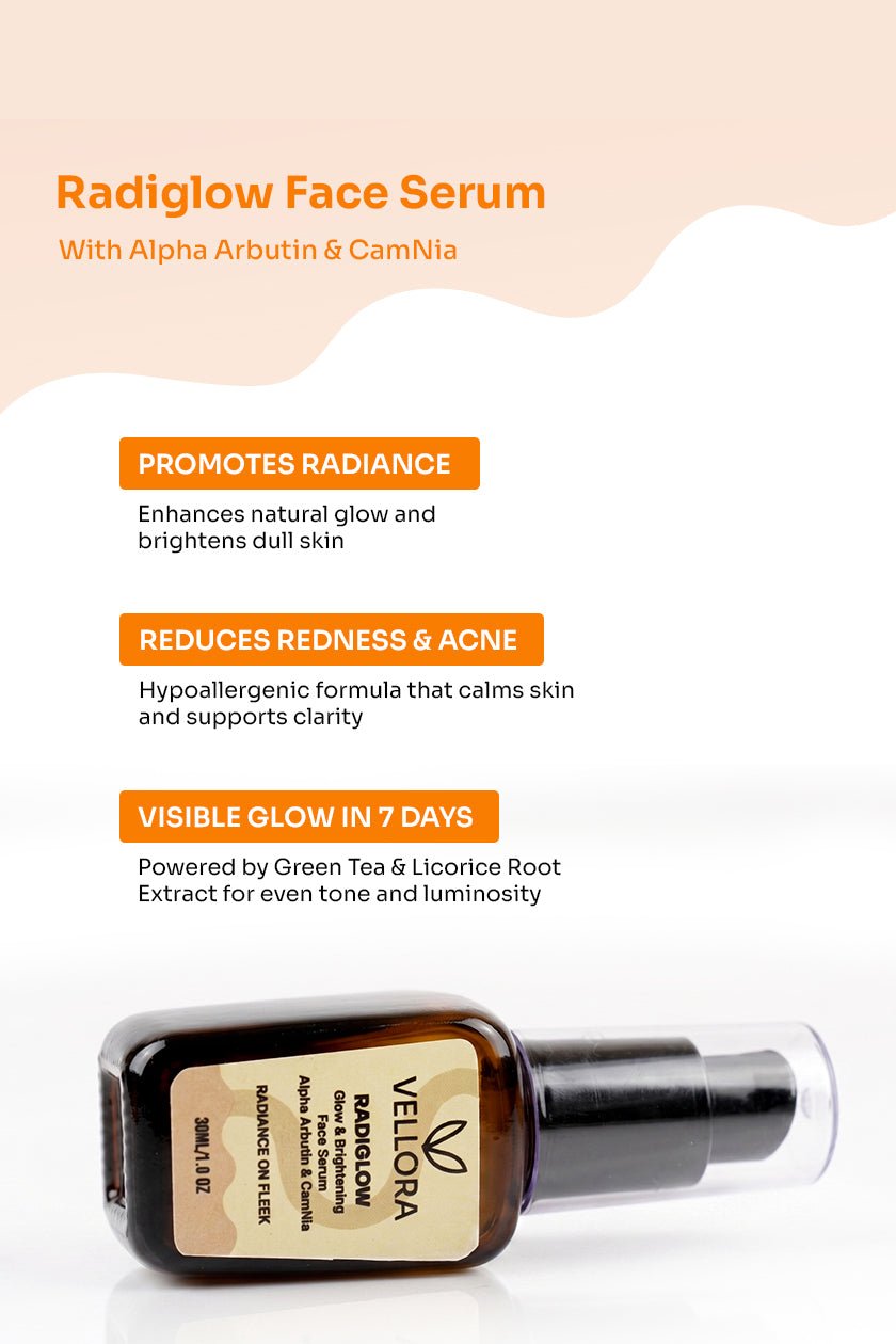 Radiglow Face Serum (Glowing Skin) with Alpha Arbutin & Camnia - 30ml