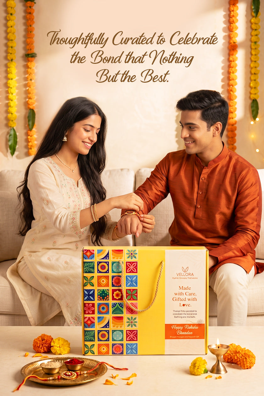 Vellora Rakhi Gift Box - Khushiyo Ka Ultimate Box