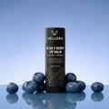 Vellora Blue E-Berry Lip Balm with real blueberries, deeply nourishing berry lip balm enriched with vitamin E, olive oil and shea butter for soft, smooth and hydrated lips.