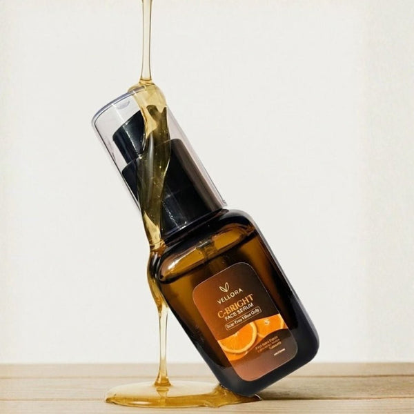 Vellora C-Bright face serum with vitamin C for acne marks, dull skin and glow correction