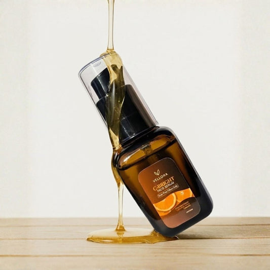 Vellora C-Bright face serum with vitamin C for acne marks, dull skin and glow correction