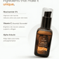 Vellora C-Bright Face Serum ingredients including vitamin C, niacinamide 5 percent, and alpha arbutin for pigmentation and acne marks