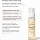 Vellora Mistify Face Glow Mist shown with usage instructions, designed to hydrate, brighten, and refresh dull skin with a lightweight, non-greasy formula.
