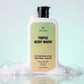 Vellora Tripce Body Wash with foam bubbles, 3-in-1 gel body wash for hair, body and face, refreshing Cucumint cleanser for sweat removal, oil control and daily shower use.