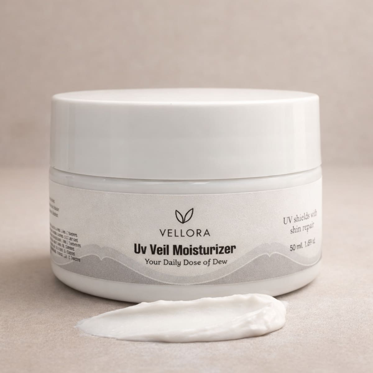 Vellora UV Veil moisturizer 50 ml for daily hydration and skin repair, lightweight gel moisturizer for glowing skin