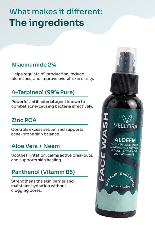 Aloeem Face Wash with 2% Niacinamide & Vitamin B5 - 125ml