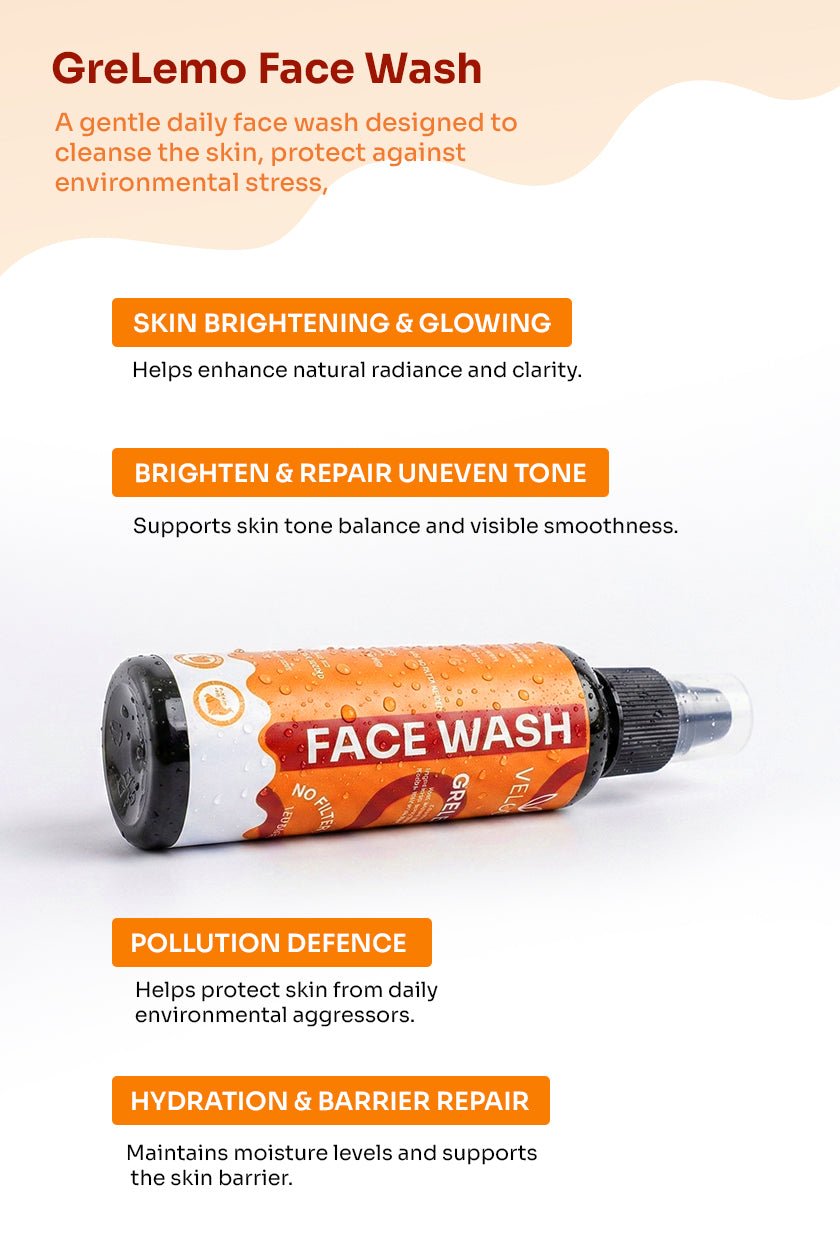 GreLemo Face Wash with Vitamin C & Rice Water - 125 ml
