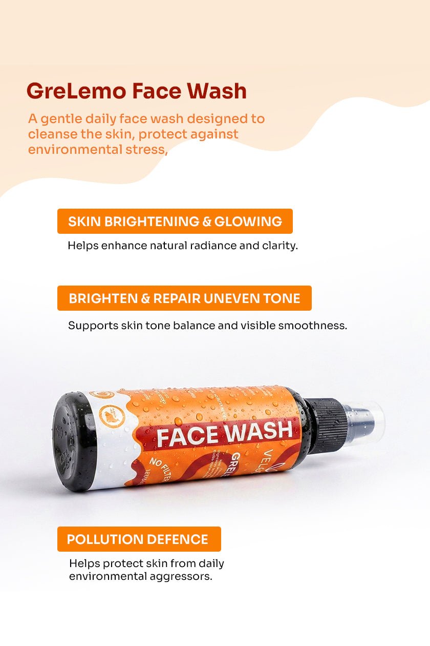 GreLemo Face Wash with Vitamin C & Rice Water - 125 ml
